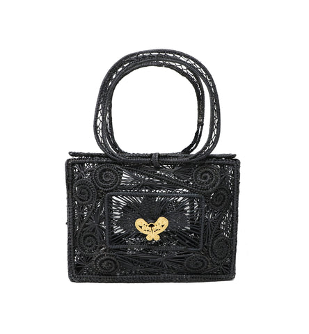 Mariposa Box Clutch in Black