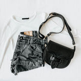 Medallo Black Leather Bag